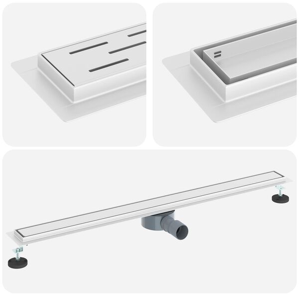 vidaXL Doucheafvoer 2-in-1 met 360&deg; Sifon Zilver 100 cm