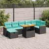 vidaXL 8-delige Loungeset met kussens poly rattan acacia grijs