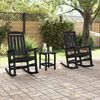 vidaXL Tuin Schommelstoel 3 pcs Zwart 38 x 38 x 46cm Kunststof