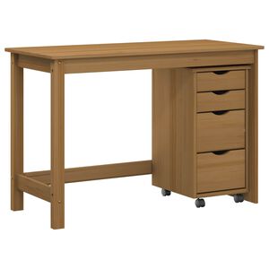 vidaXL Bureau en rollende kast set MOSS 2 st HoningBruin