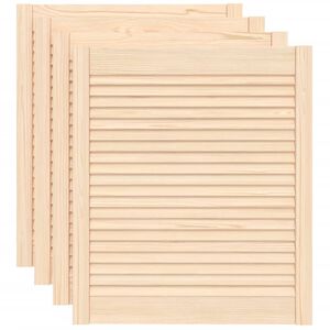 vidaXL Kastdeuren met lamellen 4 st 69x59,4 cm massief grenenhout