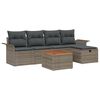 vidaXL Tuinbankenset 6 st Grijs Poly riet