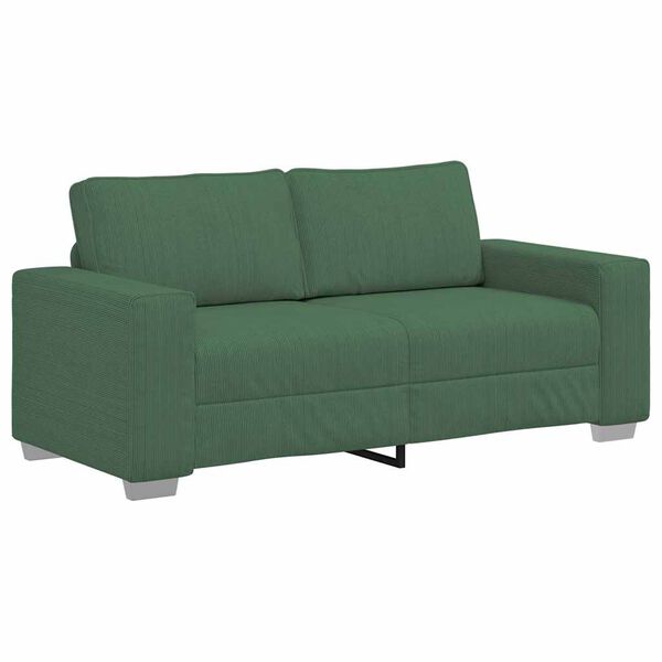 vidaXL Loveseat Sofa Donkergroen 180x77x82 cm Corduroy Stof