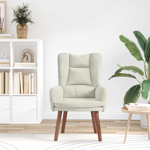 vidaXL Fauteuil Cr&egrave;me 63 x 67 x 94 cm Fluweel