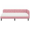 vidaXL Hoekbedframe met matras met hoofdeinde Roze 90 x 200 cm Fluweel