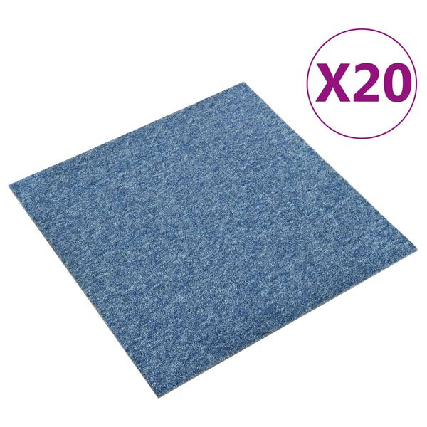 vidaXL Tapijttegels 20 st 5 m² 50x50 cm blauw