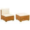 vidaXL Tuin loungeset met kussen 2 Stuk Bruin Massief Acaciahout
