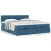 vidaXL Ottoman bed met matrassen 160x200cm fluweel donkerblauw