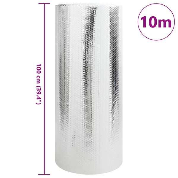 vidaXL Radiatorfolie Zilver 10 x 1 m Polyetheen