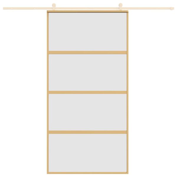 vidaXL Schuifdeur 102,5x205 cm mat ESG-glas en aluminium goudkleurig