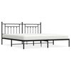 vidaXL Bedframe met hoofdbord metaal zwart 193x203 cm