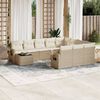 vidaXL 11-delige Tuinset met kussens poly rattan beige