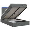 vidaXL Ottoman Bed met Matrassen en LED Donkergrijs 120 x 200 cm Stof