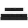 vidaXL Ottoman bed met matrassen en LED's 200x200cm stof zwart