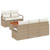 vidaXL Tuinbankenset met kussen 6 pcs Beige poly rattan