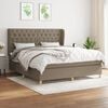 vidaXL Boxspring met matras stof taupe 160x200 cm