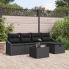 vidaXL Bankstel met kussen 6 pcs poly rattan
