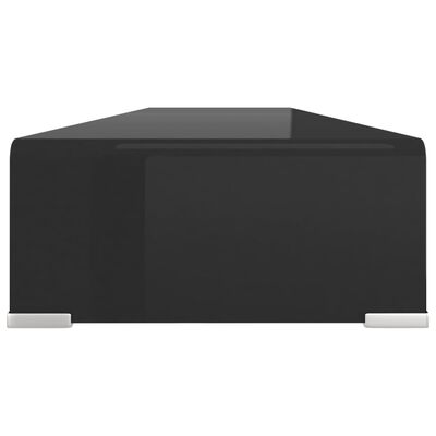 vidaXL TV-meubel/monitorverhoger zwart 120x30x13 cm glas