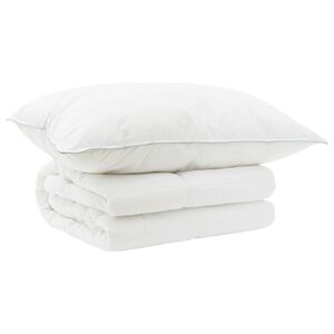 vidaXL Dekbed en Kussen Set 2 st 150x200 cm Zomer 140 GSM Wol Wit