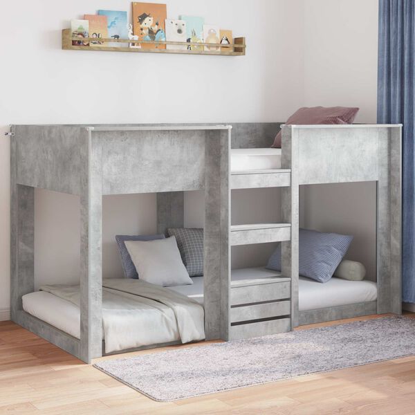 vidaXL Vloer bedframe Beton Grijs 75 x 190 cm Bewerkt hout