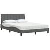 vidaXL Bed met matras "Hanko" stof donkergrijs 140x200 cm