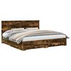 vidaXL Bedframe met lade Gerookt eiken 200 x 200 cm Bewerkt hout