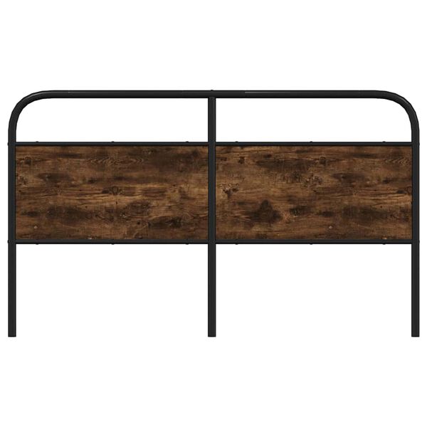 vidaXL Vervangend hoofdbord 150 cm staal en bewerkt hout gerookt eikenkleurig