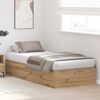 vidaXL Opbergbedframe Artisan Eiken 90 x 190 cm Bewerkt hout