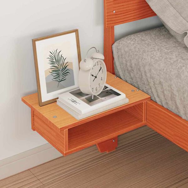 vidaXL Bedframe met hoofdeinde Wasbruin 90 x 190 cm Massief grenenhout