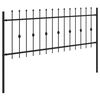 vidaXL Spike Fence Zwart 200 x 130 cm Gepoedercoat staal