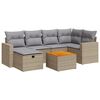 vidaXL 7-delige Loungeset met kussens poly rattan beige