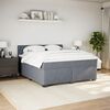 vidaXL Boxspring met matras fluweel donkergrijs 180x200 cm