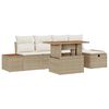 vidaXL Tuin Sofa Set 6 pcs Beige poly rattan