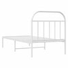 vidaXL Bedframe met hoofdbord metaal wit 90x190 cm