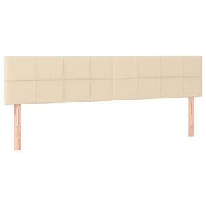 vidaXL Hoofdborden 200x5x78/88 cm stof cr&egrave;mekleurig
