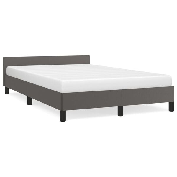 vidaXL Bedframe zonder matras 120x190 cm kunstleer grijs