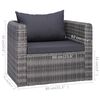vidaXL 9-delige Loungeset met kussens poly rattan grijs