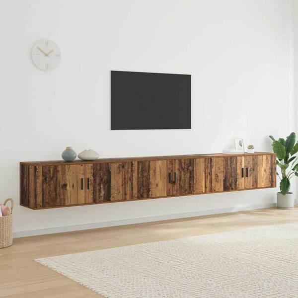 vidaXL Wandtv-kast Set 3 pcs Oud Hout 100 x 34,5 x 40 cm Bewerkt hout