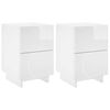 vidaXL Nachtkastje 2 st Hoogglans Wit 33,5 x 34,5 x 50 cm Bewerkt hout