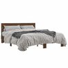 vidaXL Bedframe bewerkt hout metaal bruin eikenkleur 150x200 cm