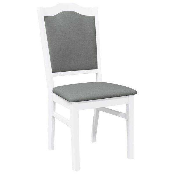 vidaXL Eetkamerstoelen met kussens 2 stuks wit massief hout rubber