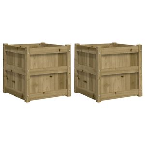 vidaXL Plantenbakken 2 st cm ge&iuml;mpregneerd hout
