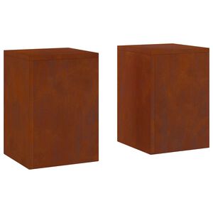 vidaXL Plantenstandaard 2 pcs Roestig 24 x 24 x 35 cm Cortenstaal