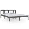 vidaXL Bedframe massief hout grijs 150x200 cm