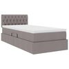 vidaXL Opbergbed met matras met matras Taupe 90 x 190 cm Bewerkt hout