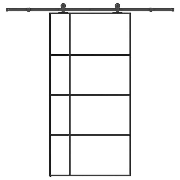 vidaXL Schuifdeur met beslag 102,5x205 cm ESG-glas en aluminium