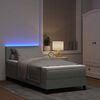 vidaXL LED Box Spring Bed met matras Lichtgrijs 80 x 200 cm Fluweel