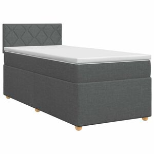 vidaXL Boxspringbed met matras Donkergrijs 90 x 190 cm Stof