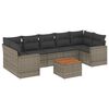 vidaXL 8-delige Loungeset met kussens poly rattan grijs