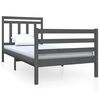vidaXL Bedframe massief hout grijs 90x190 cm
